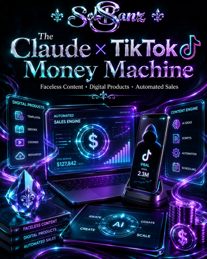 SolBanz The Claude × TikTok Money Machine digital product cover