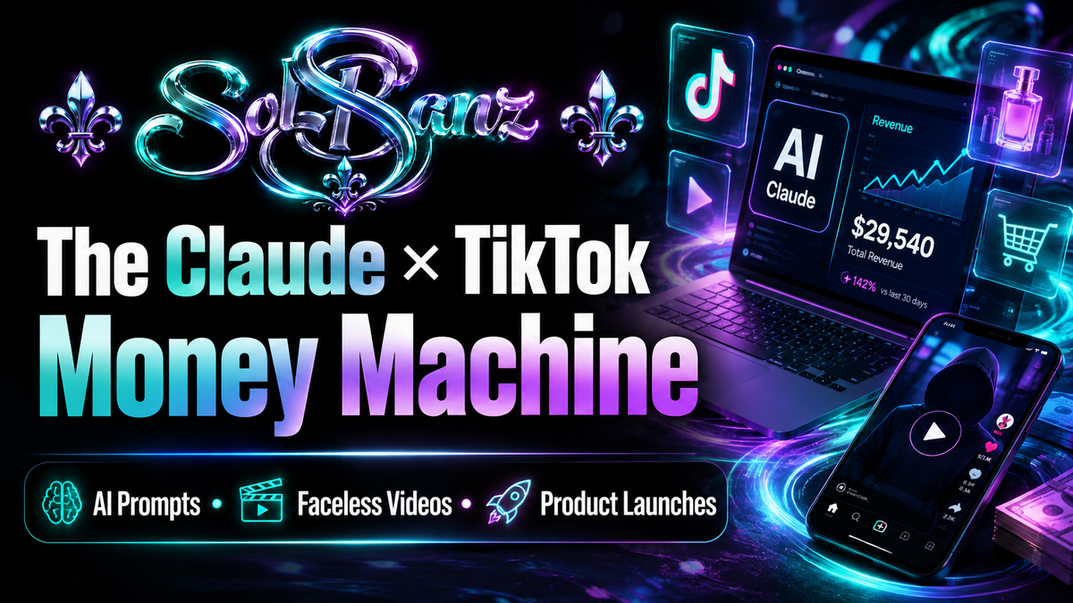 SolBanz Claude TikTok Money Machine AI prompts faceless videos product launches